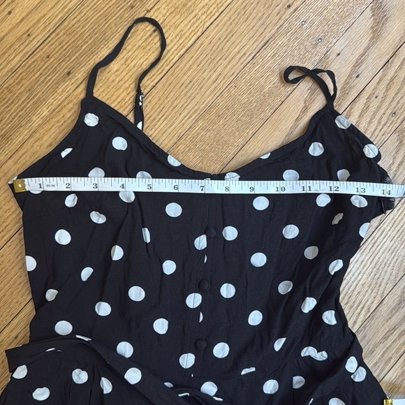 J.Crew Black White Polka Dot Wide Leg Strappy Jumpsuit Size 6 - Picture 6 of 9